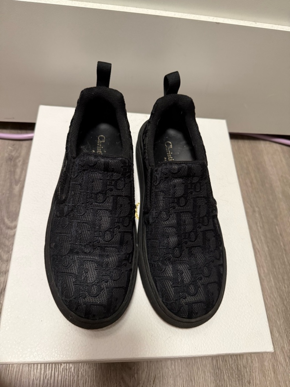 Christian Dior Solar slip-on sneakers  black oblique canvas EU 37.5 US 7
